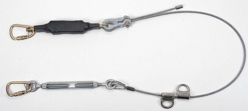 LÍNEA DE VIDA HORIZONTAL TEMPORAL CABLE GRAVITY SURE-LINE 6 MTS CON BYPASS X2