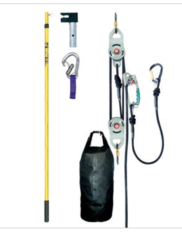 KIT DE RESCATE POR CUERDAS SURETYMAN CON PÉRTIGA 60 MTS (4:1) (15 METROS REALES)