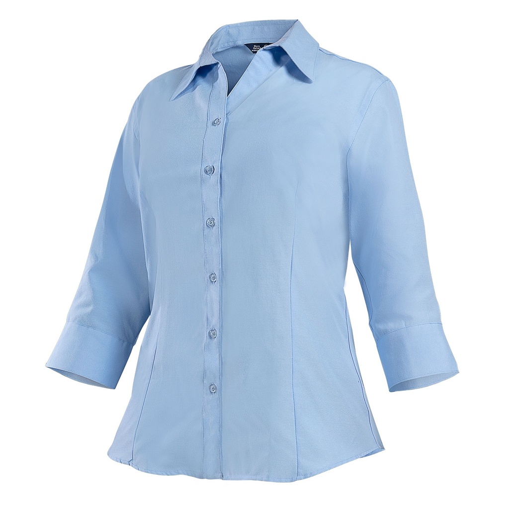 BLUSA OXFORD M/3/4 C/CELESTE T/XL