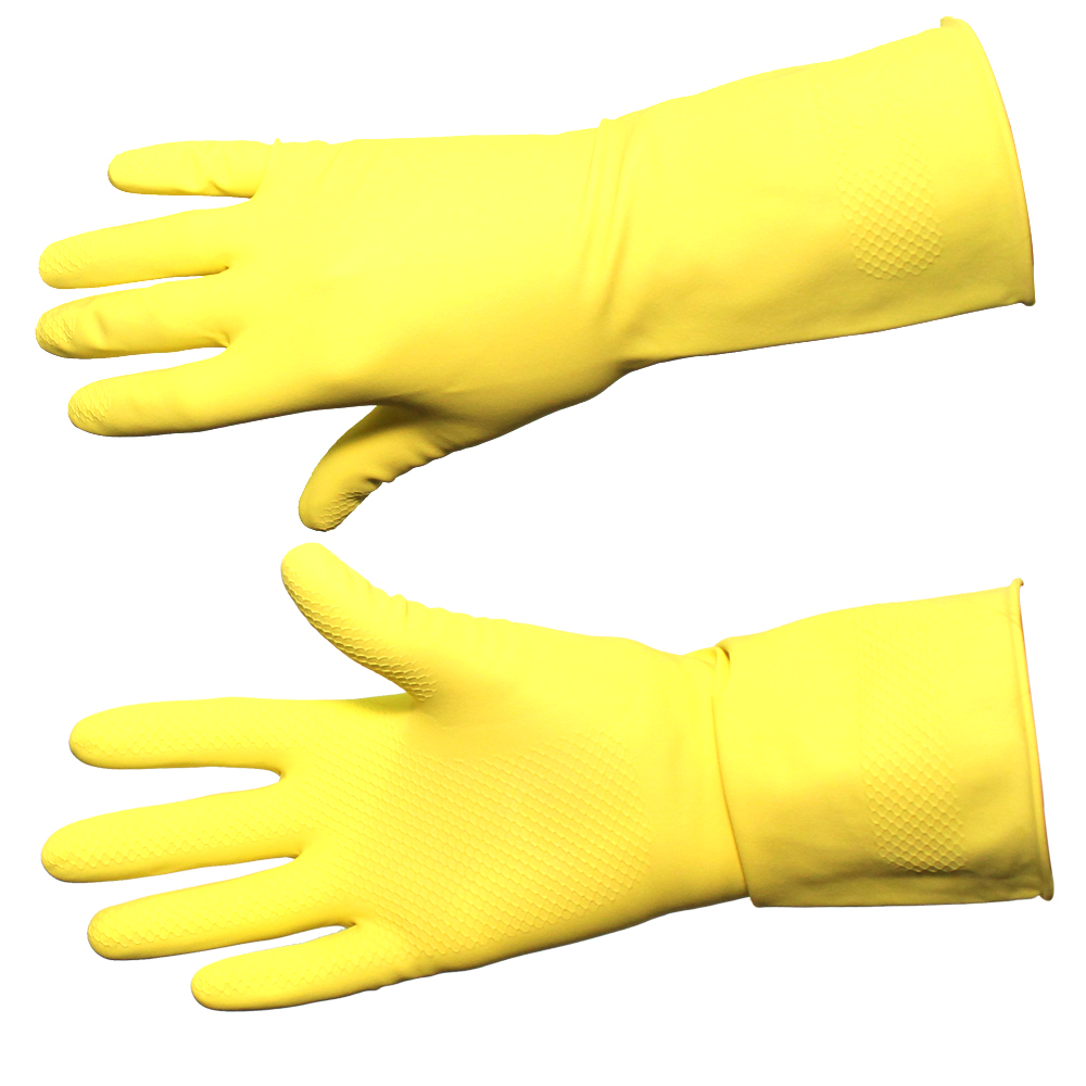 GUANTE LATEX AMARILLO, DOMESTICO. FLOCADO HOUSEGUARD