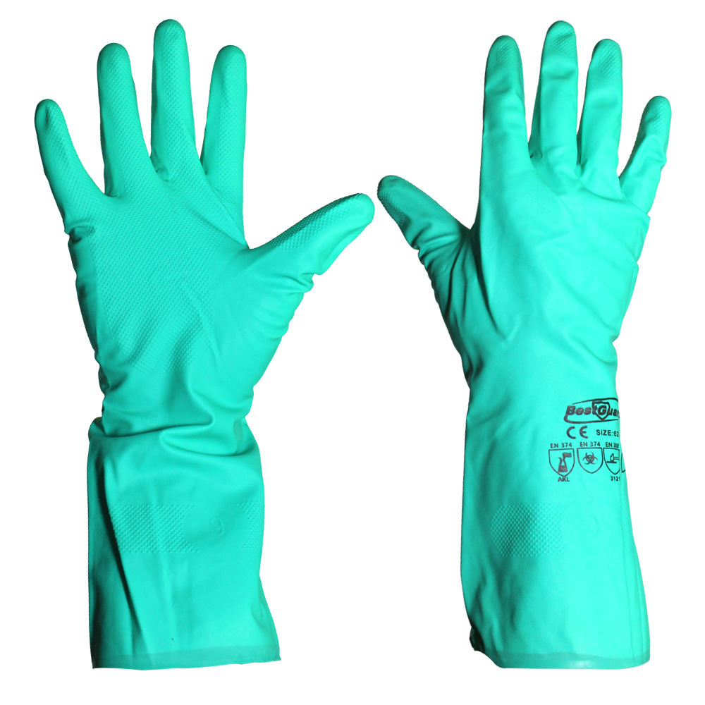 GUANTE NITRILO FLOCADO BESTGUARD II, T/S